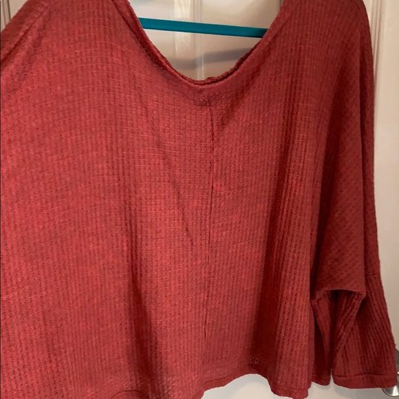 Distressed Waffle Knit Off the Shoulder Top - Picture 7 of 8